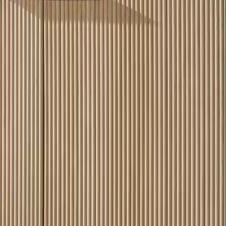 Coastal Oak MDF Wood and Metal 69 In. Modern Reeded 4-Door Sideboard
