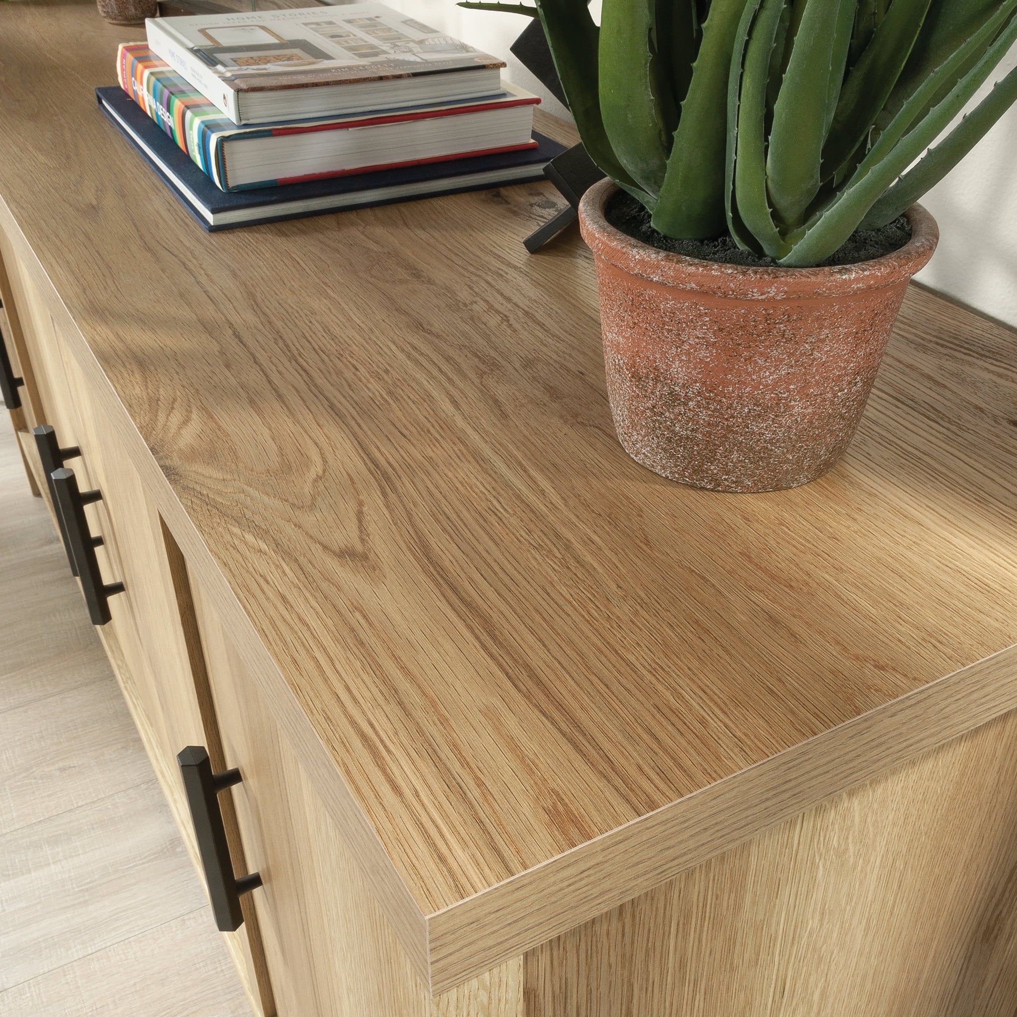 Erie Collection, by  Television Stand for TV' up to 60", Timber Oak Finish