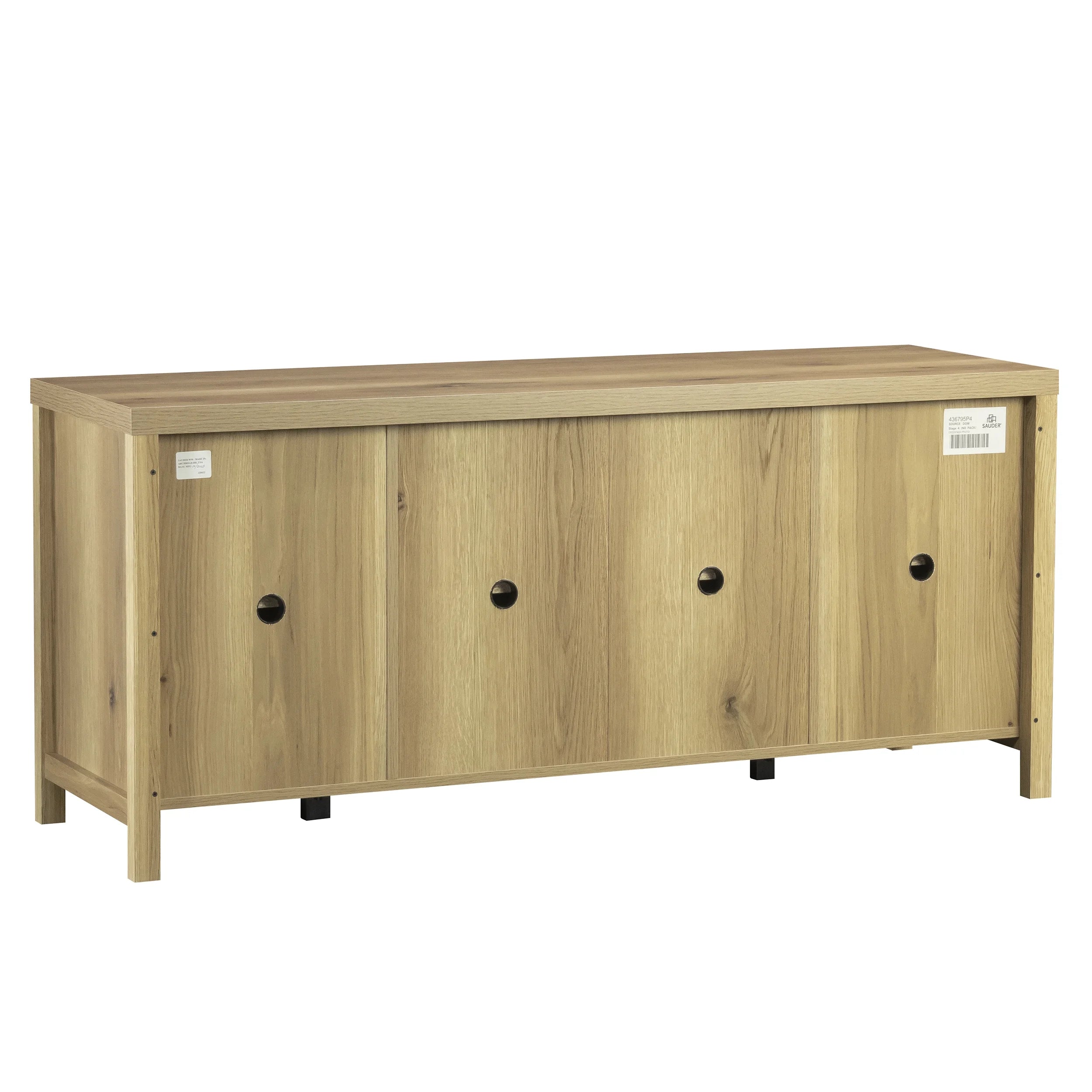 Erie Collection, by  Television Stand for TV' up to 60", Timber Oak Finish
