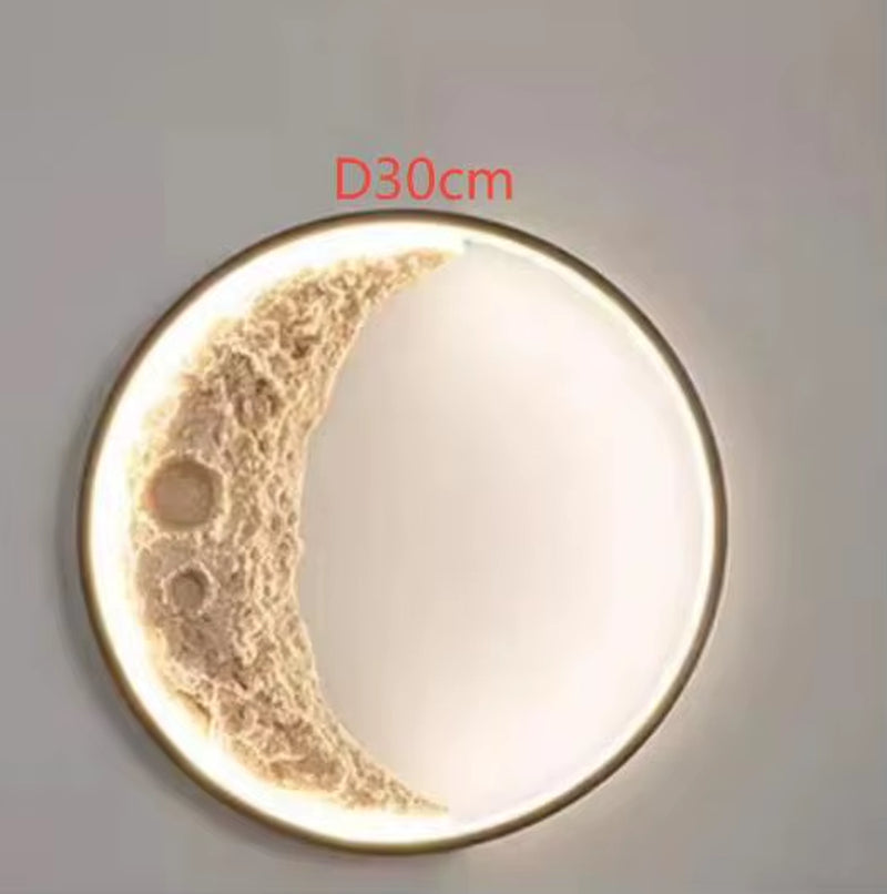 Modern Minimalist Iron LED Wall Lamp with Crescent Light Decorative 220V Dimmable for Bedroom Bedside Stairwell Living Room