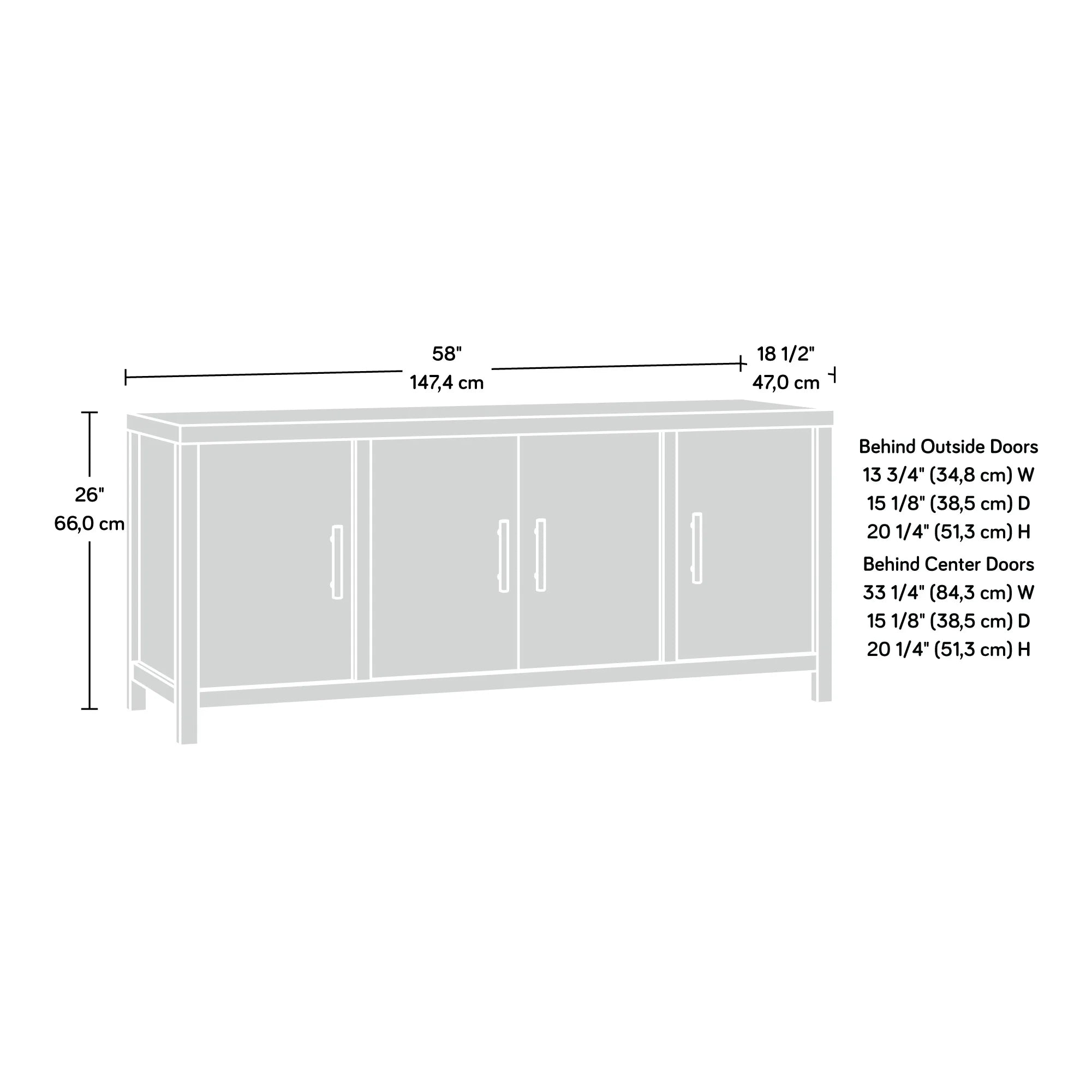 Erie Collection, by  Television Stand for TV' up to 60", Timber Oak Finish