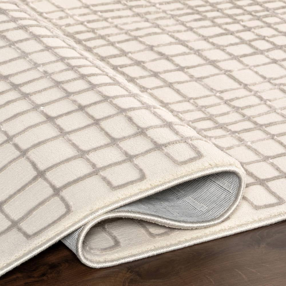 Princess Modern Machine Washable Cream 9 Ft. X 12 Ft. Modern Area Rug