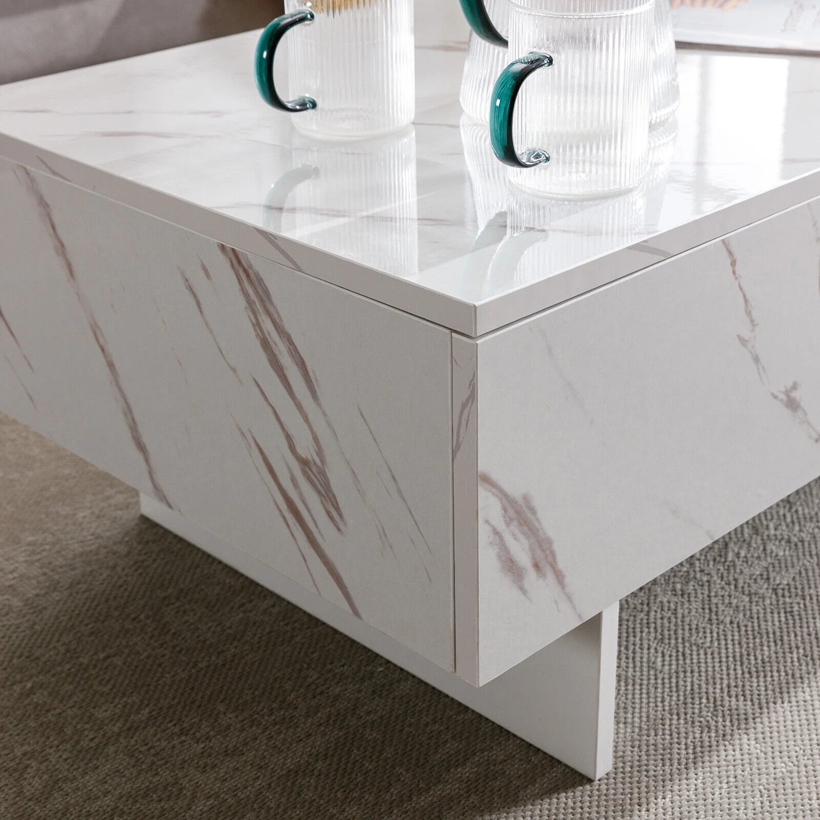 Medium Density Fiberboard Coffee Table, White