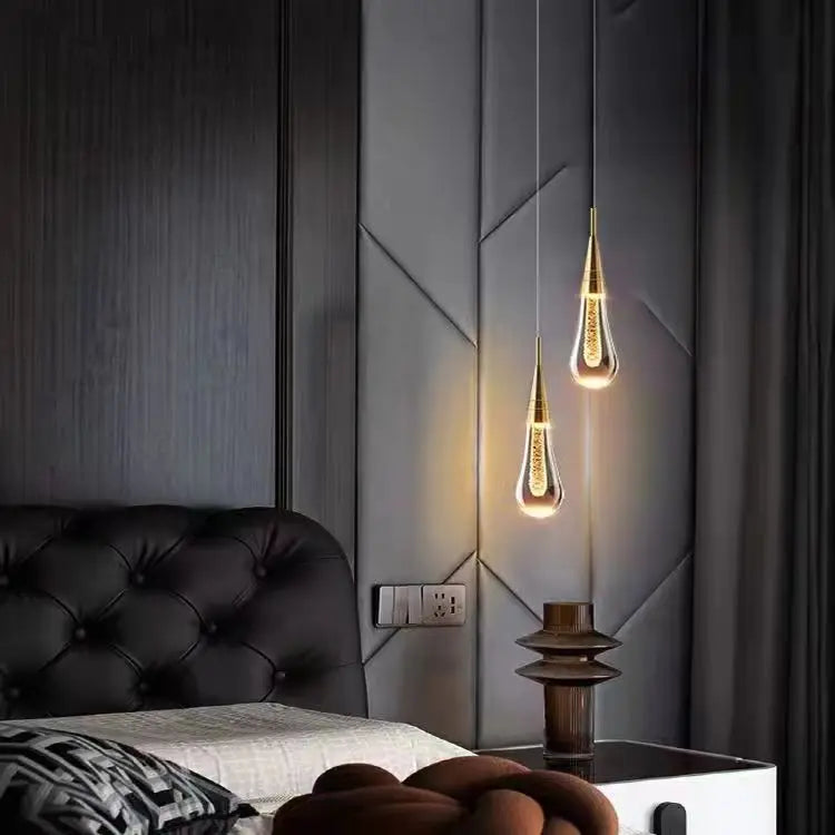 Nordic Modern Design APCITL Crystal Small Single Indoor Bedroom Bedside Energy Saving LED Hanging Lamp with Project Installation