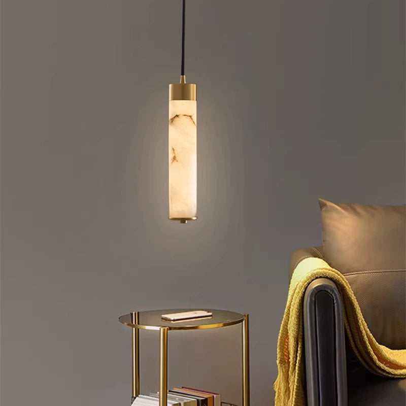 2026 New High-Class Small Spanish Luxury Hotel Bedroom Bedside Bar Chandelier All-Copper Stone Lamp 5Kg