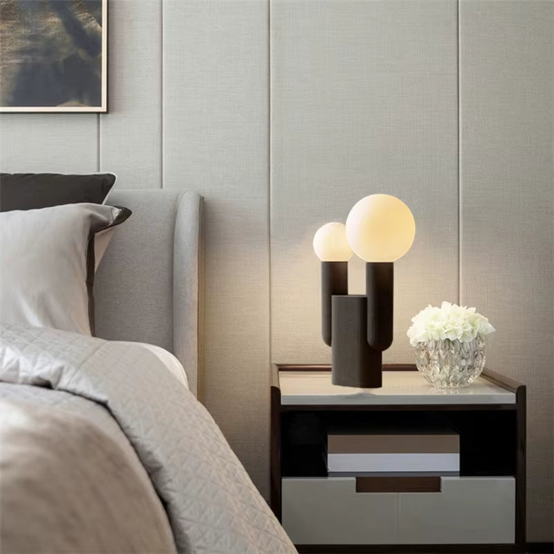 Nordic Modern Design Desk Lamp with White Glass Shade LED Light Touch Control AC Powered-3-Year Warranty for Living Room Bedroom