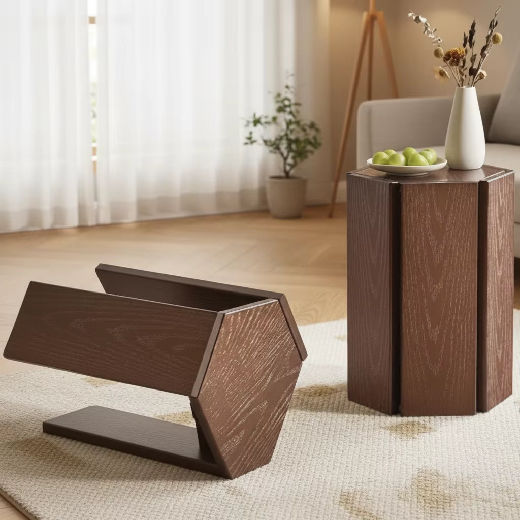 Solid Wood Stool Bench Stackable Modern Minimalist Living Room Low Stool Durable Chair Set of 2 Wooden Chair