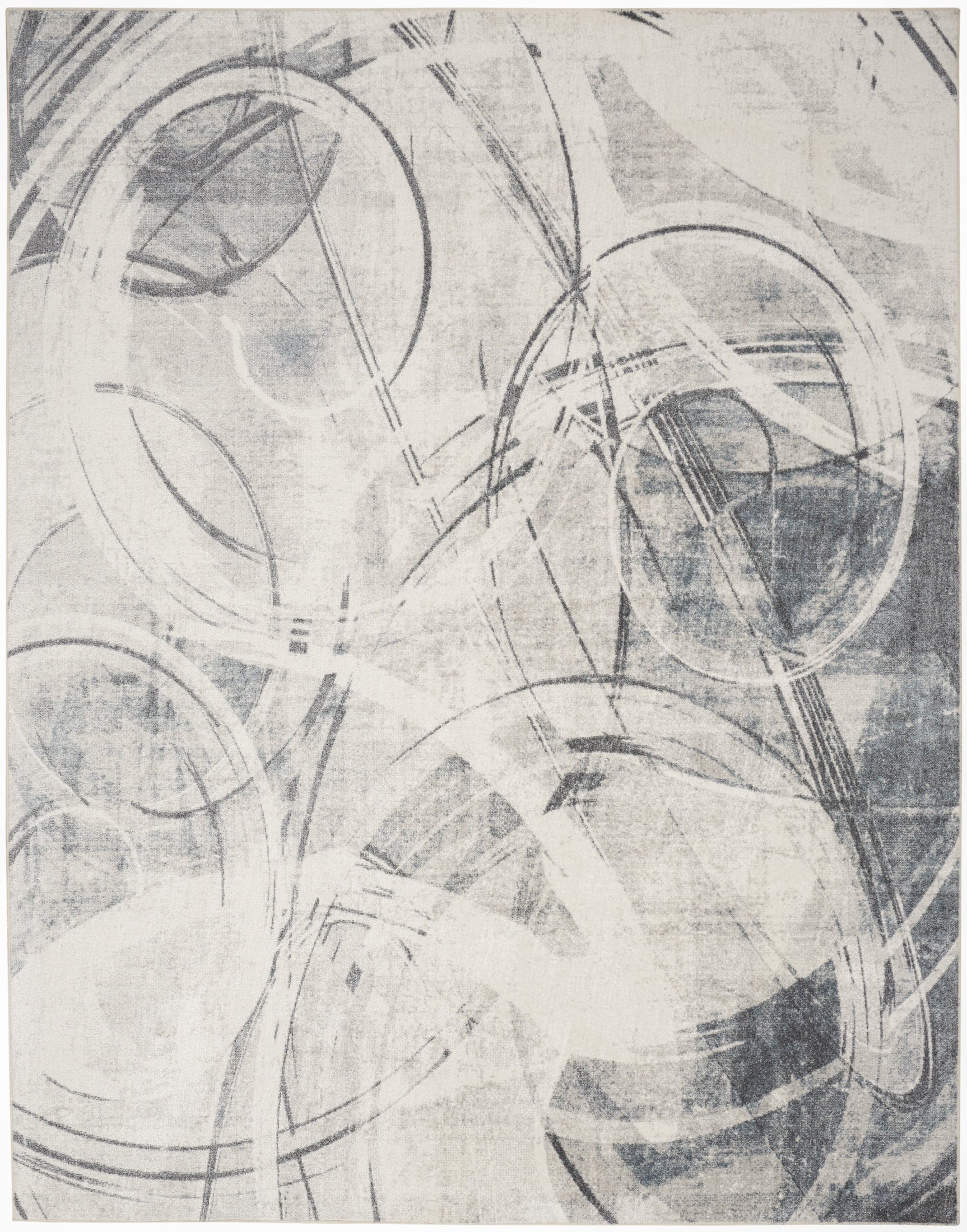 Astra Machine Washable 6'7" X 9' Silver Blue Modern Indoor Rug
