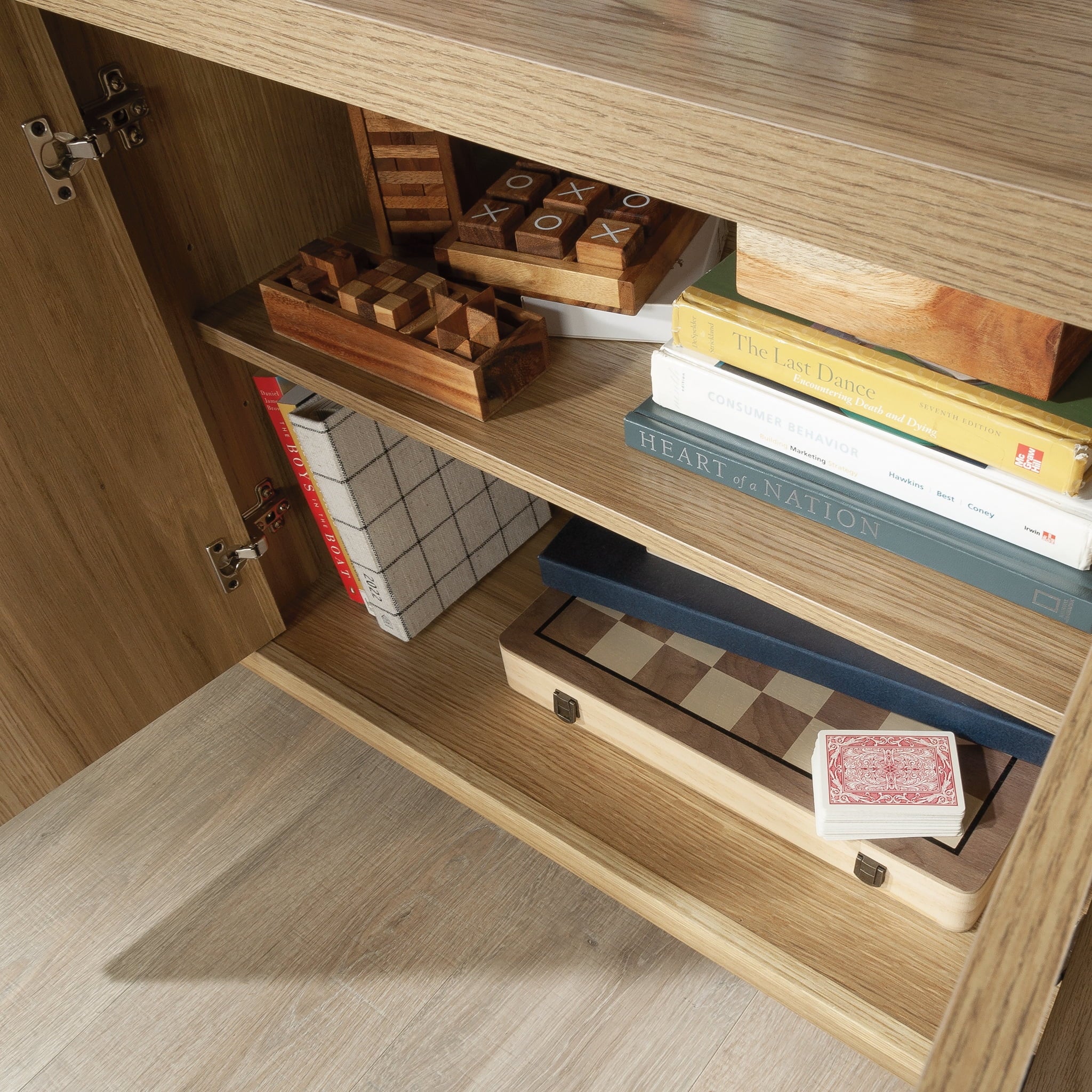 Erie Collection, by  Television Stand for TV' up to 60", Timber Oak Finish