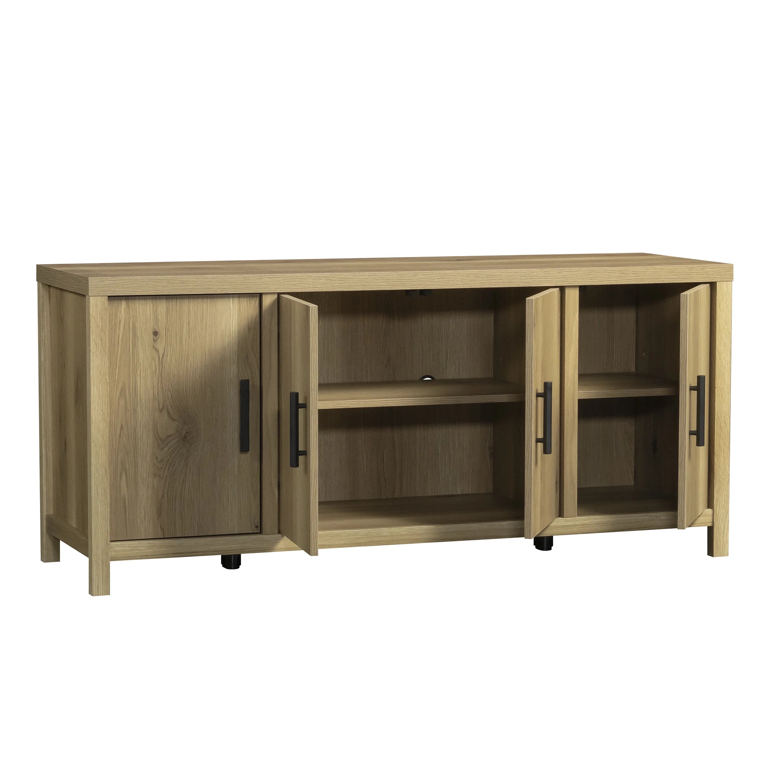 Erie Collection, by  Television Stand for TV' up to 60", Timber Oak Finish