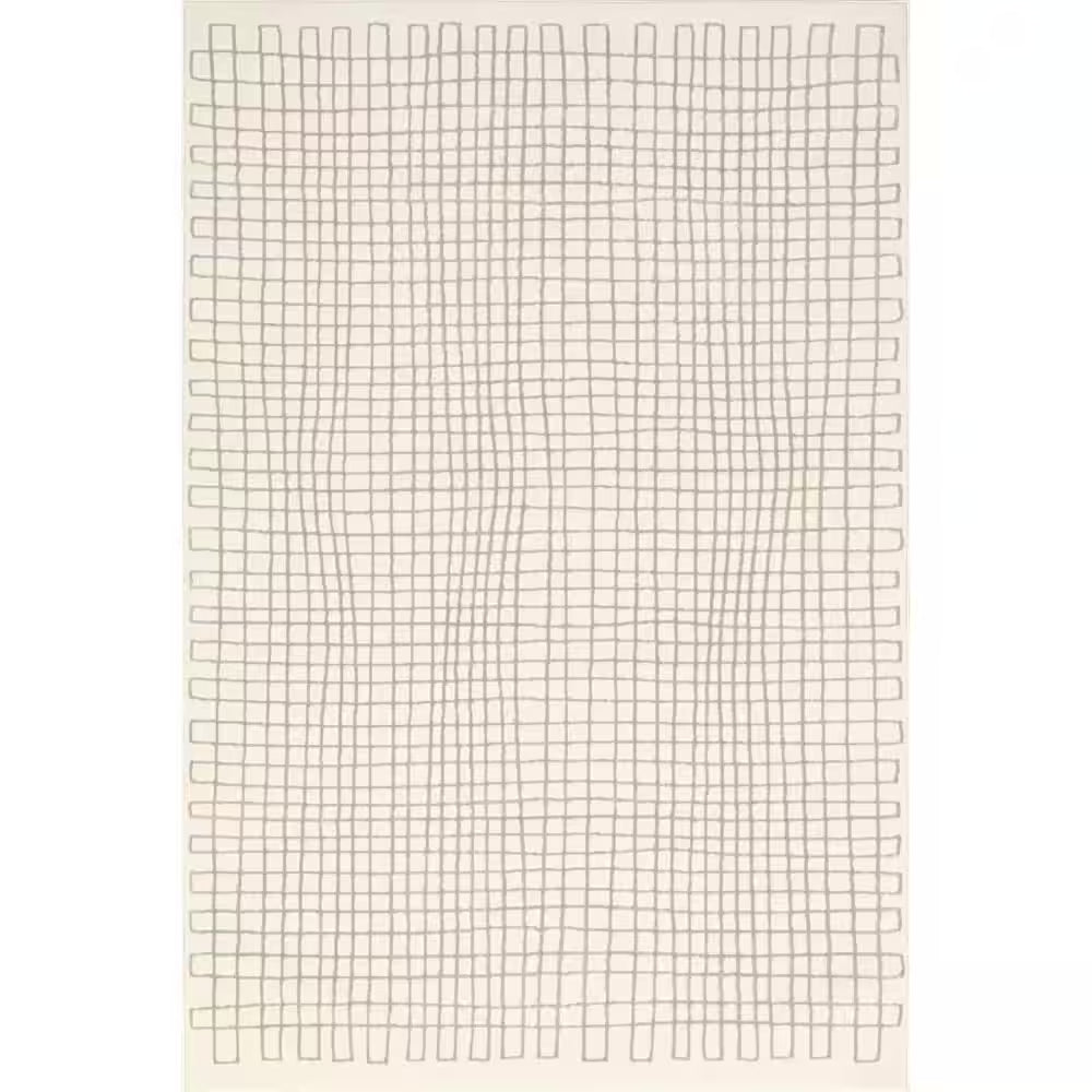 Princess Modern Machine Washable Cream 9 Ft. X 12 Ft. Modern Area Rug